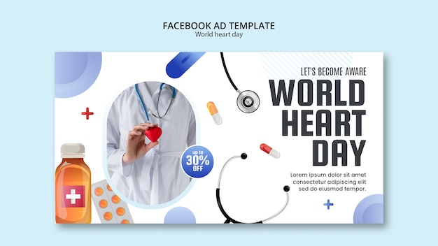Modèle facebook de la journée mondiale du cœur