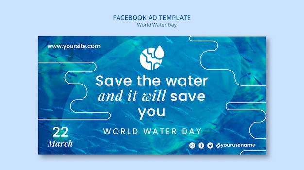 PSD modèle facebook de la journée mondiale de l'eau