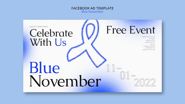 PSD modèle facebook de novembre bleu