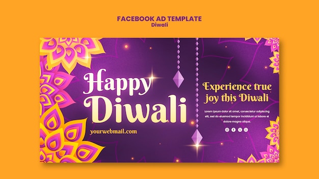 PSD le modèle de facebook pour la célébration de diwali