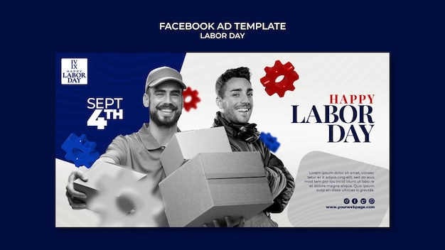 PSD modèle de facebook pour la célébration de la fête du travail