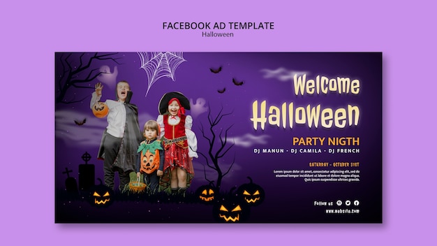 PSD le modèle de facebook pour la célébration d'halloween