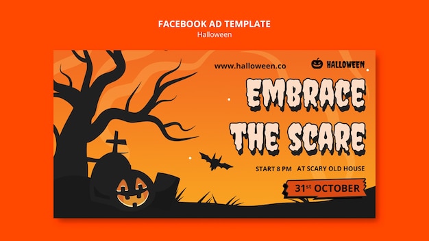 PSD le modèle de facebook pour la célébration d'halloween