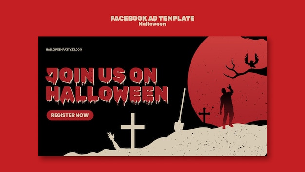 PSD le modèle de facebook pour la célébration d'halloween