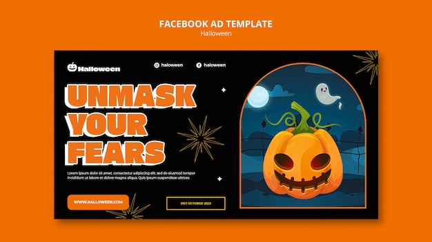 PSD le modèle de facebook pour la célébration d'halloween