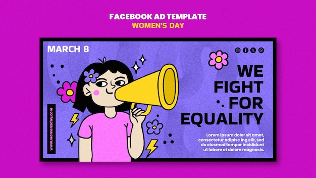 PSD modèle de facebook pour la célébration de la journée de la femme