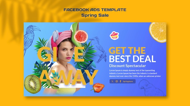 PSD modèle facebook pour la saison du printemps