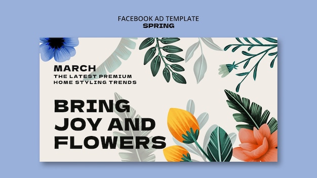 Modèle Facebook pour la saison du printemps