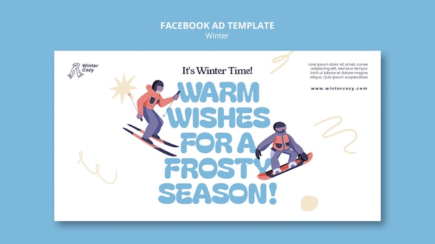 PSD modèle facebook pour la saison d'hiver