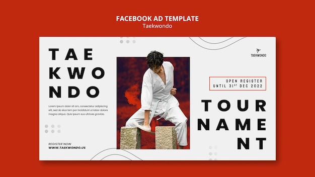 PSD modèle facebook de pratique de taekwondo