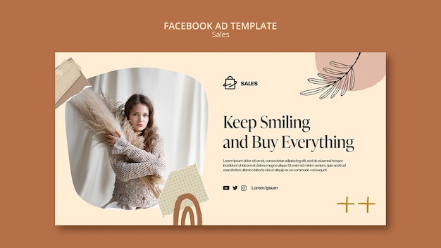 Modèle facebook de remise sur les ventes