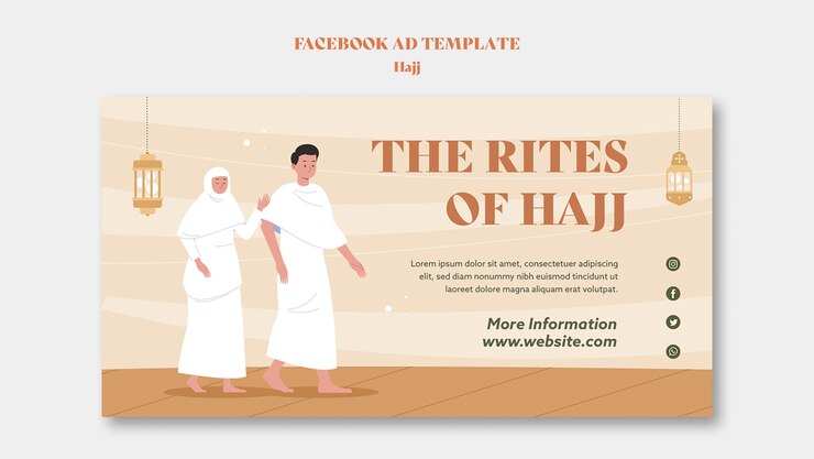 PSD modèle facebook de la saison du hajj