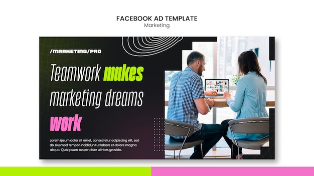 Modèle Facebook De Stratégie Marketing Design Plat