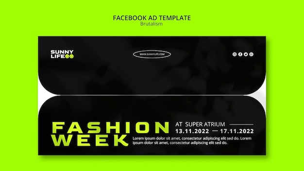 Modèle facebook style brutalisme