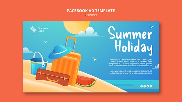 Modèle facebook de vacances d'été