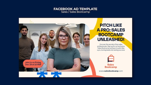 modèle de Facebook de vente à la conception plate