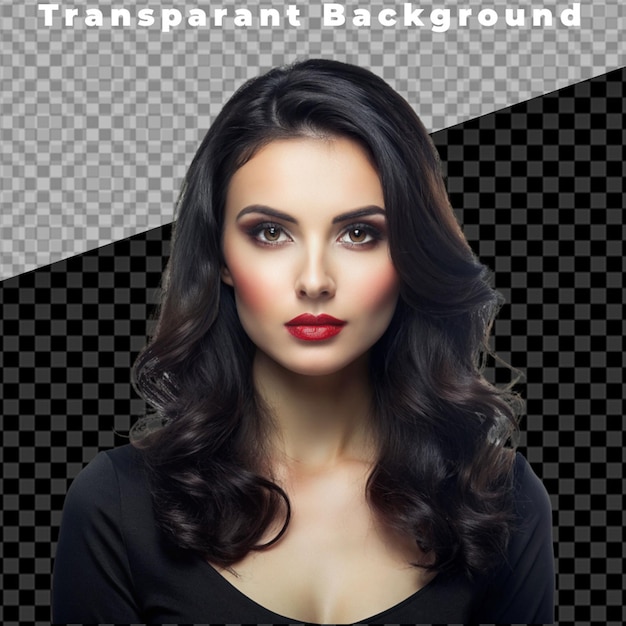 Modèle féminine caucasienne à fond transparent