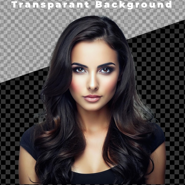 Modèle féminine caucasienne à fond transparent