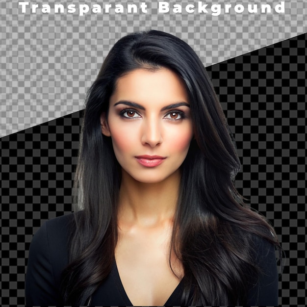 Modèle féminine caucasienne à fond transparent