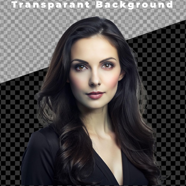 Modèle féminine caucasienne à fond transparent