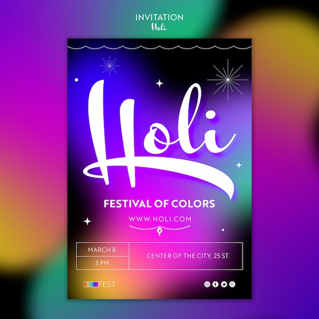 Modèle de festival holi dégradé