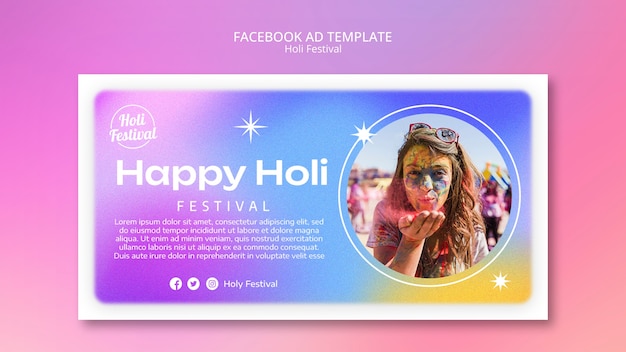 PSD modèle de festival holi dégradé