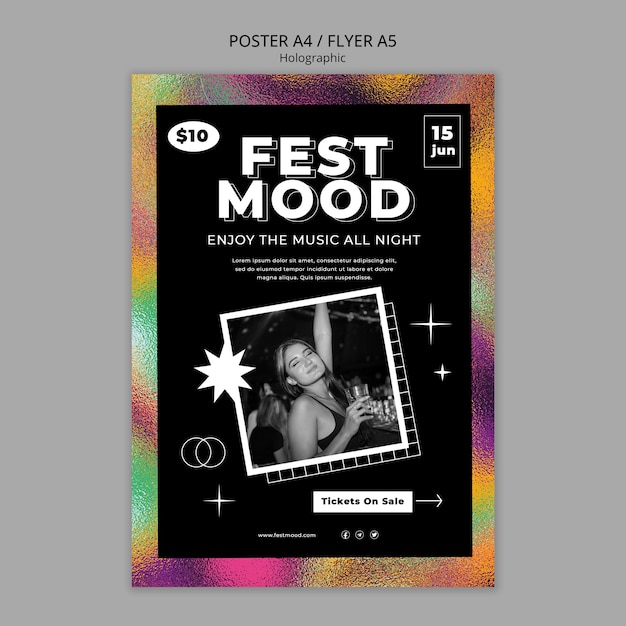 PSD modèle de festival holographique