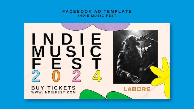 PSD modèle de festival de musique sur facebook