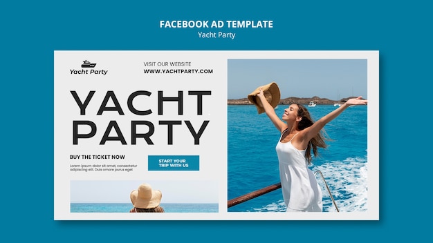 PSD modèle de fête de yacht design plat