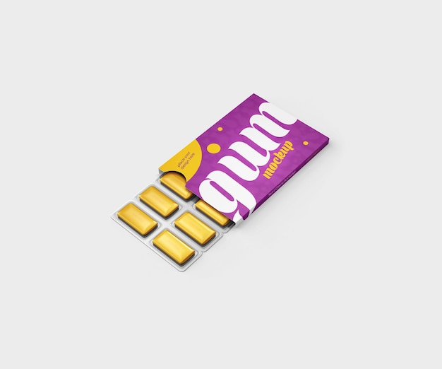 PSD modèle de fichier psd d'un paquet de chewing-gum