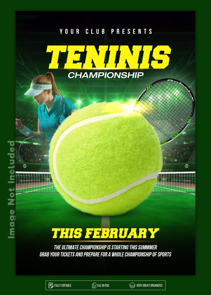 PSD modèle de flayer de tennis
