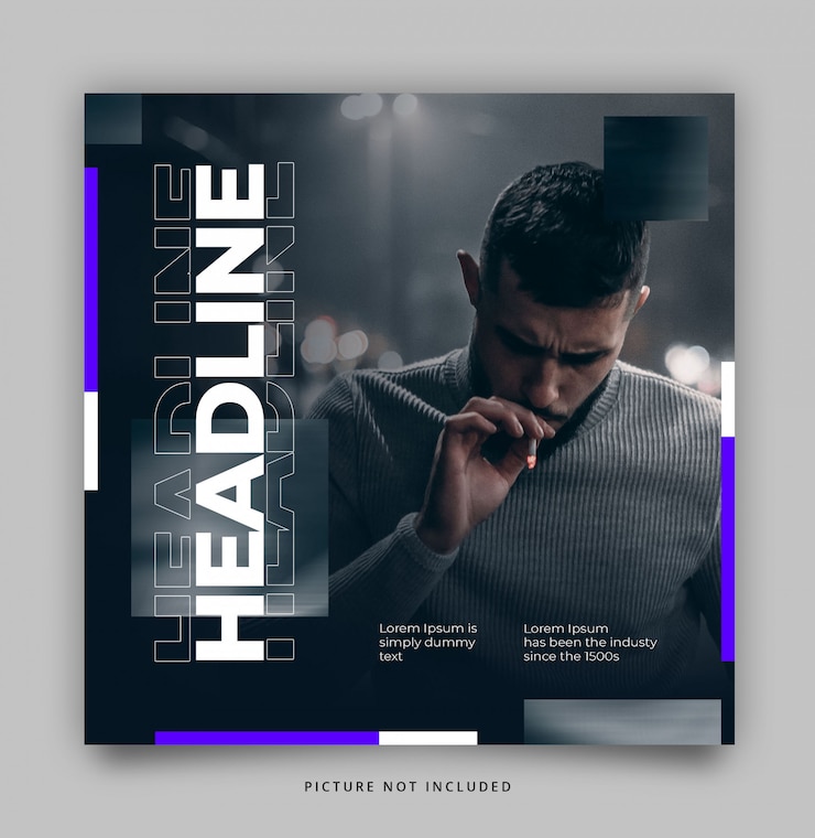 PSD modèle de flux de publication instagram dynamique moderne