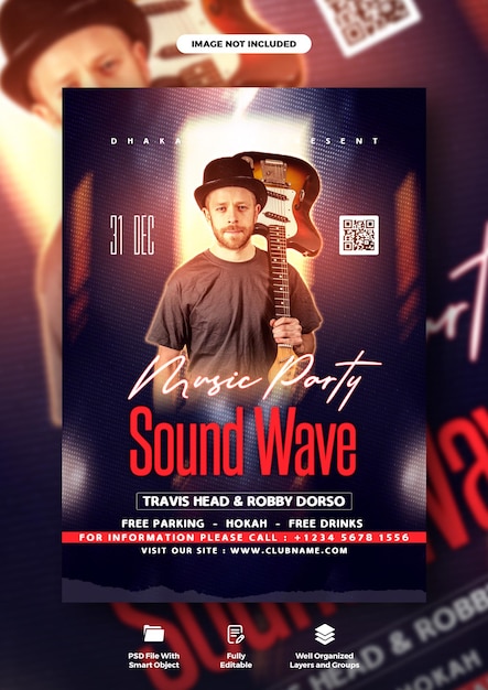 modèle de flyer et d'affiche de fête de DJ