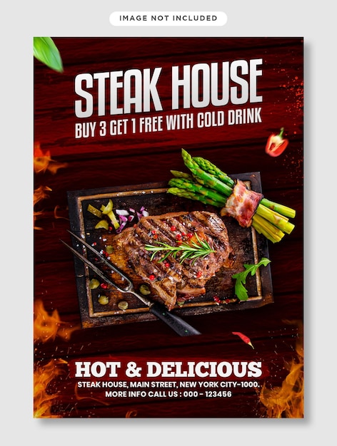 Modèle De Flyer Et Affiche De Steak House