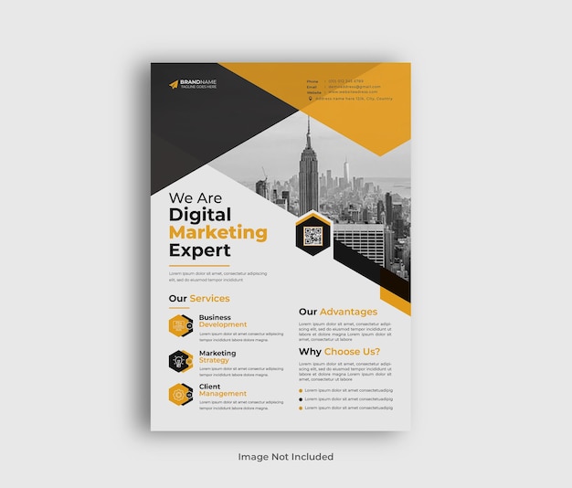 Modèle De Flyer D'agence De Marketing Numérique Moderne PSD Gratuite