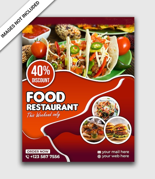 Modèle de flyer alimentaire PSD