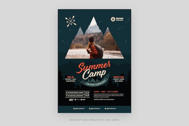 PSD modèle de flyer de camp d'été dans psd v2