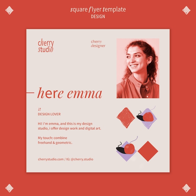 Modèle de flyer carré pour graphiste