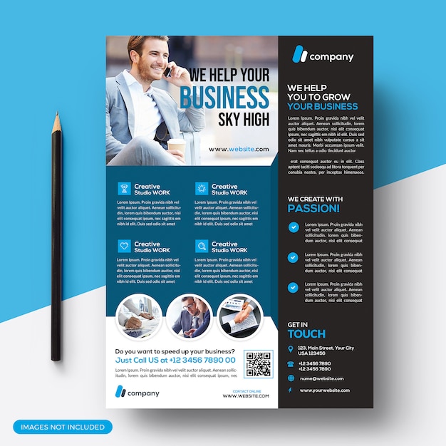 Modèle de Flyer de carte de visite d'entreprise