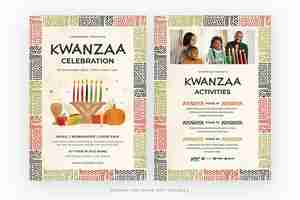 PSD modèle de flyer de célébration afro-américaine de kwanzaa dans psd v2