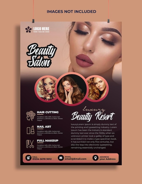 PSD modèle de flyer de concept de maquillage de salon de beauté psd