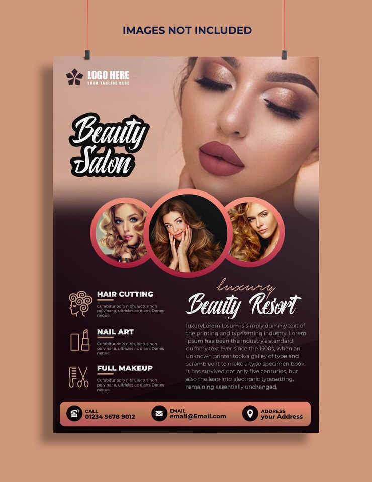 PSD modèle de flyer de concept de maquillage de salon de beauté psd