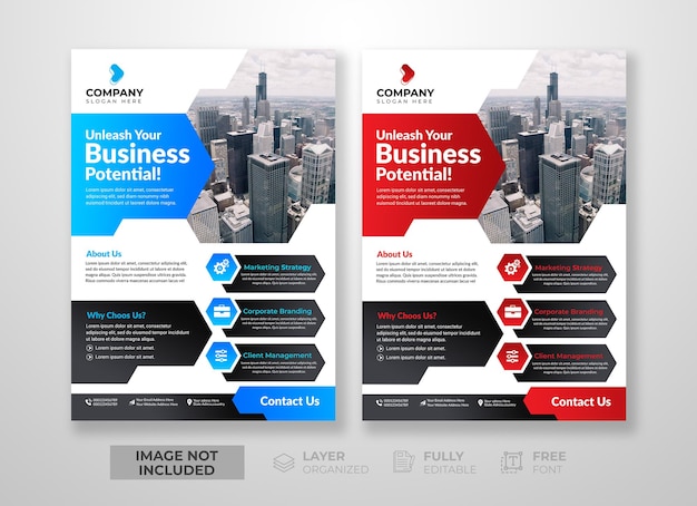 Modèle de flyer de concept polyvalent d'agence de marketing numérique d'entreprise moderne et créatif