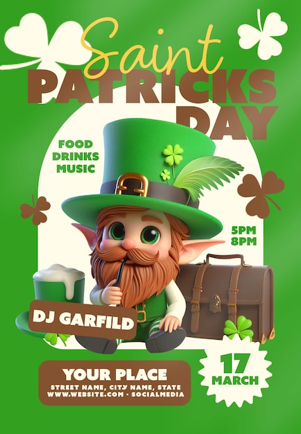 Modèle De Flyer Du Jour Des Elfes De Patrick