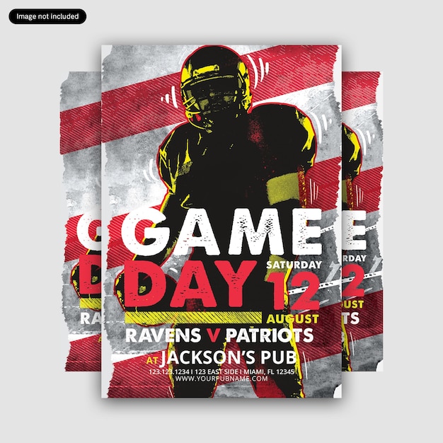 PSD modèle de flyer du match du super bowl américain