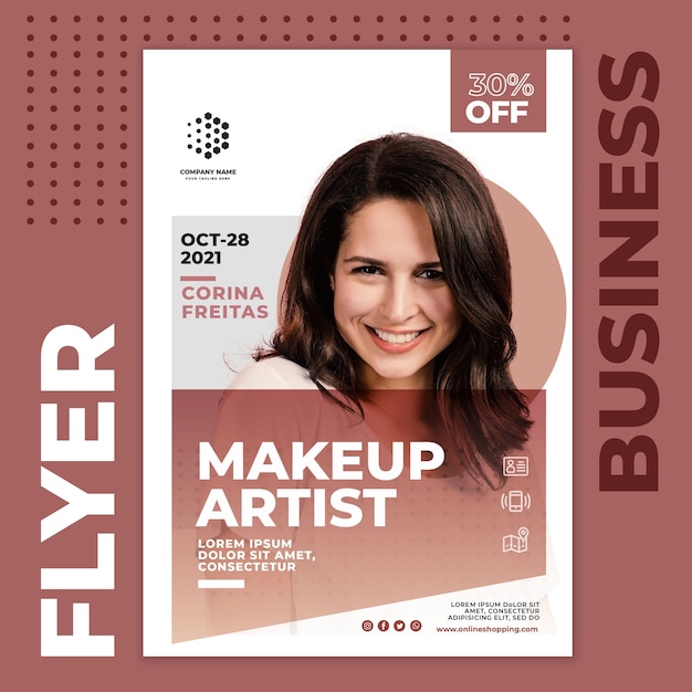 Modèle de flyer d'entreprise de maquillage