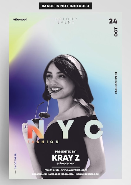 PSD modèle de flyer d'événement after party de mode à new york