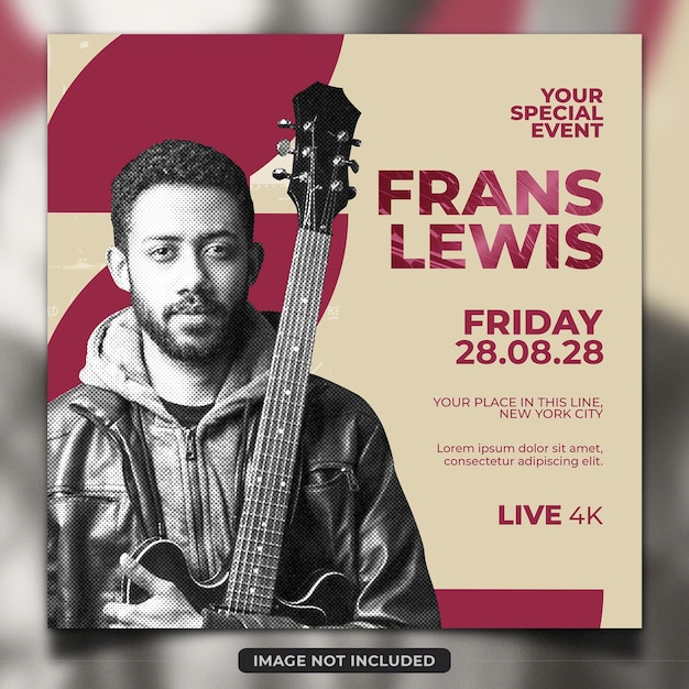 Modèle de flyer d'événement musical acoustique
