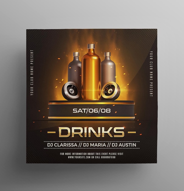 modèle de flyer de fête de boissons
