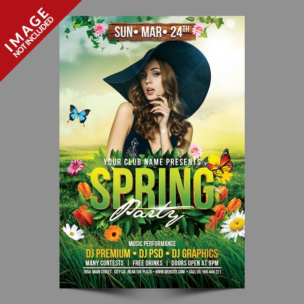 PSD modèle de flyer de fête du printemps